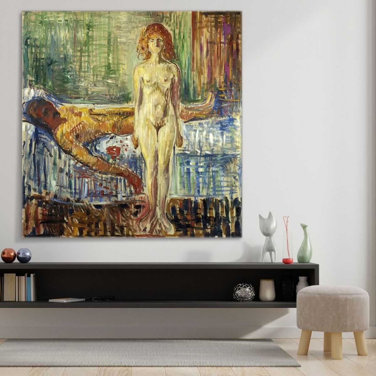 La morte di Marat Edvard Munch quadro stampa su tela 100x100 cm EM007