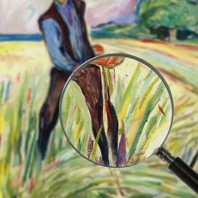 Il fienile Edvard Munch quadro stampa su tela 100x90 cm EM008
