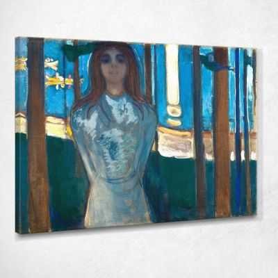 La voce notte d'estate Edvard Munch quadro stampa su tela 100x80 cm EM010