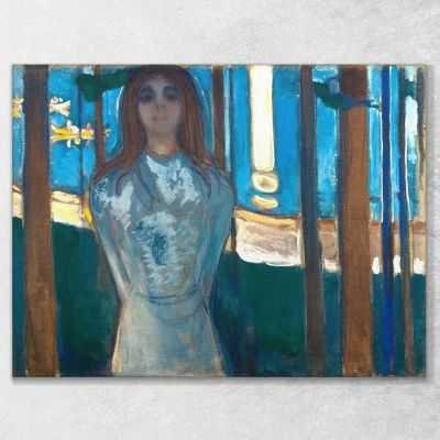 La voce notte d'estate Edvard Munch quadro stampa su tela 100x80 cm EM010