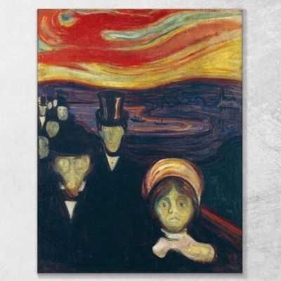 Ansia Edvard Munch quadro stampa su tela 100x80 cm EM014