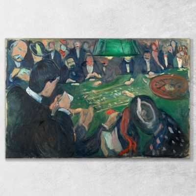 Il tavolo della roulette di Monte Carlo Edvard Munch quadro 100x70 cm EM015