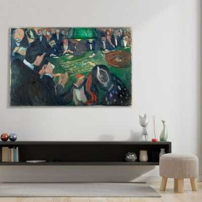 Il tavolo della roulette di Monte Carlo Edvard Munch quadro 100x70 cm EM015