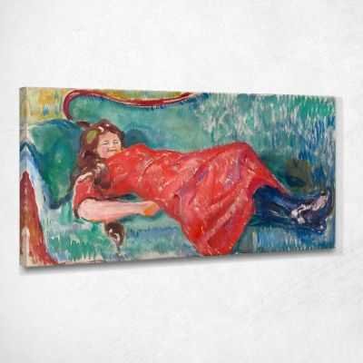 Sofa Edvard Munch quadro stampa su tela 100x50 cm EM017