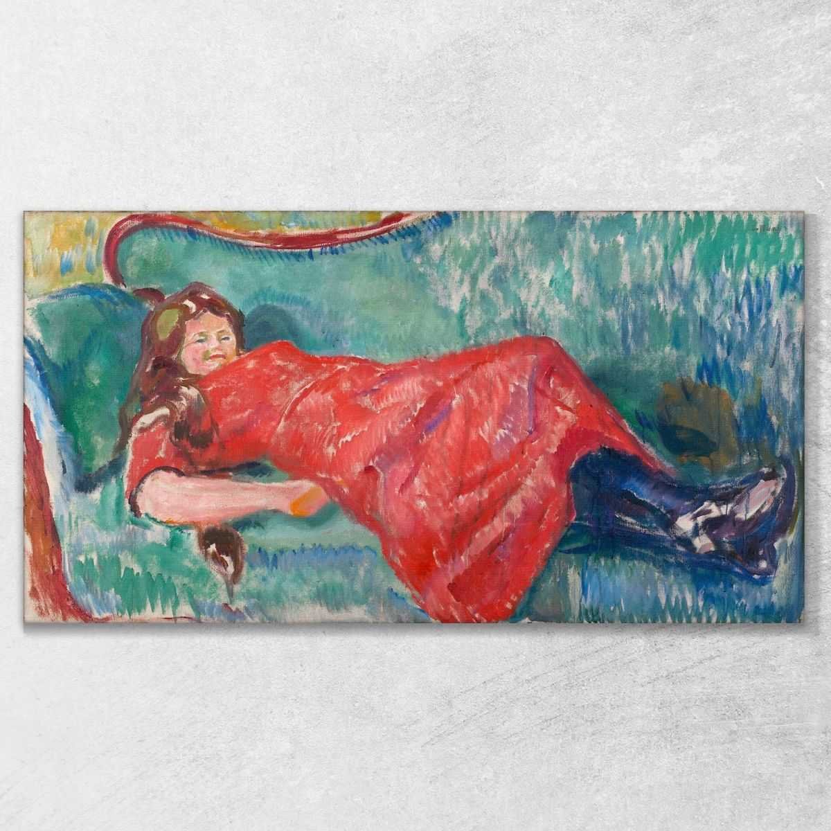 Sofa Edvard Munch quadro stampa su tela 100x50 cm EM017