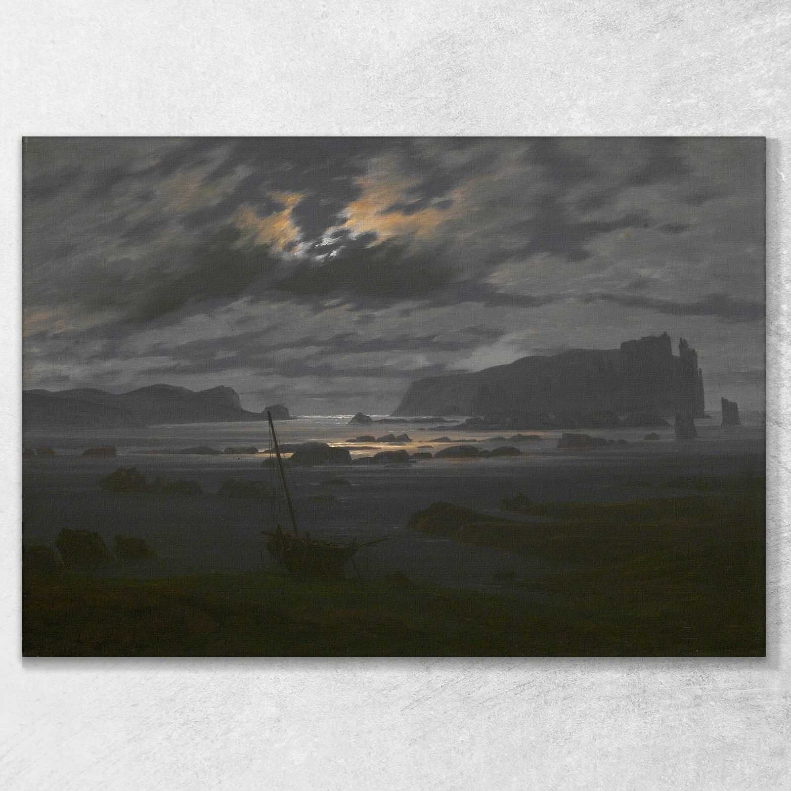 Mare del Nord al chiaro di luna Caspar David Friedrich quadro 100x70cm CD12