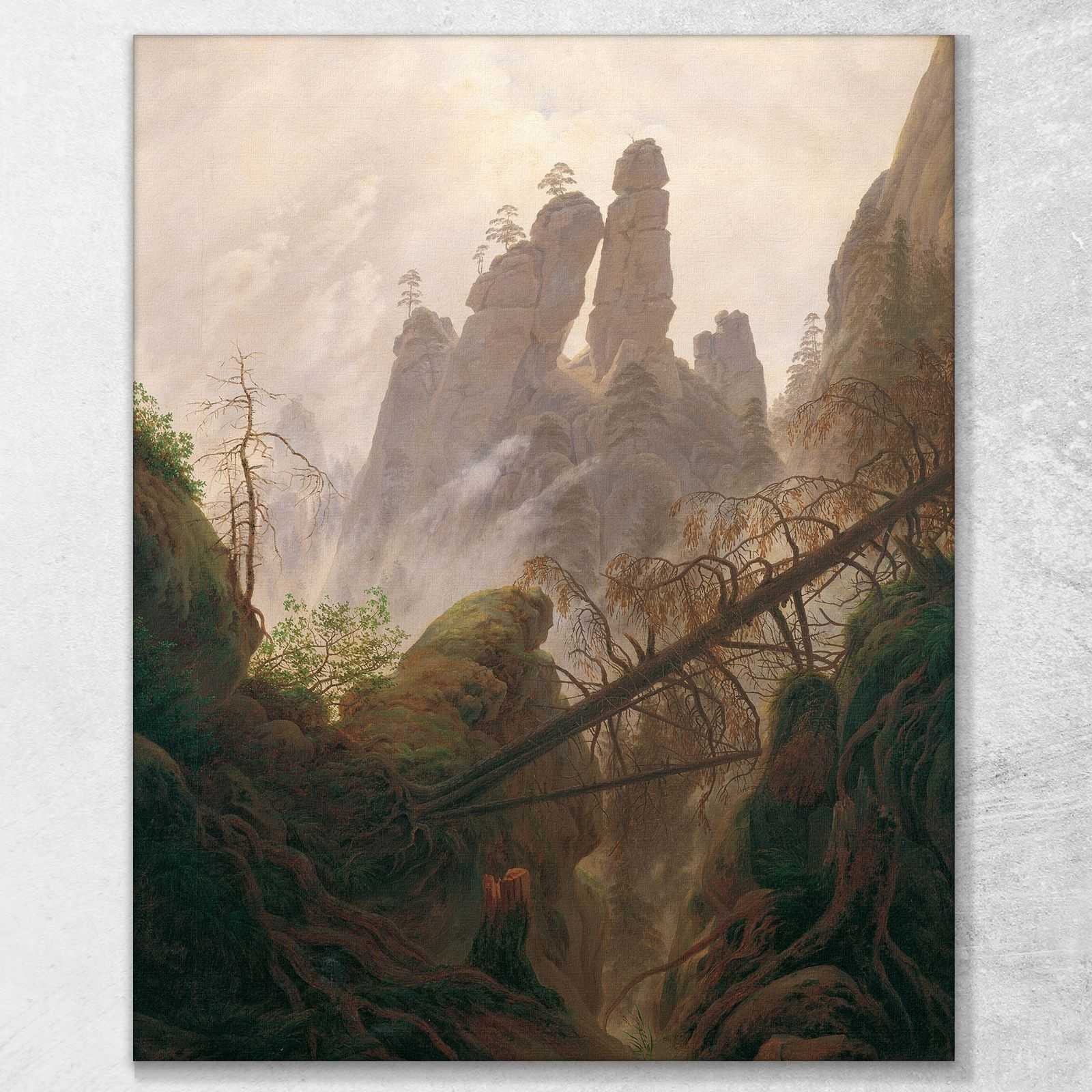 Paesaggio roccioso nelle montagne di arenaria dell'Elba Friedrich 100x80 cm CD13
