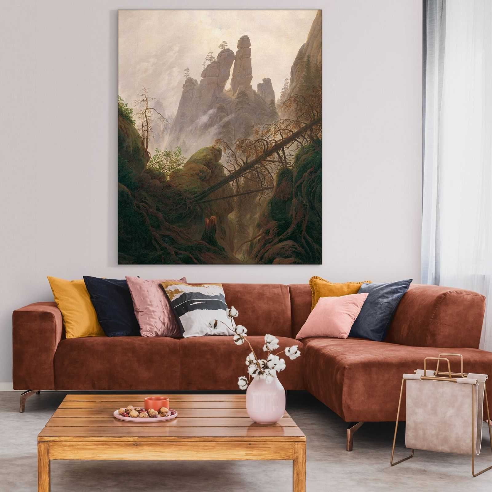 Paesaggio roccioso nelle montagne di arenaria dell'Elba Friedrich 100x80 cm CD13