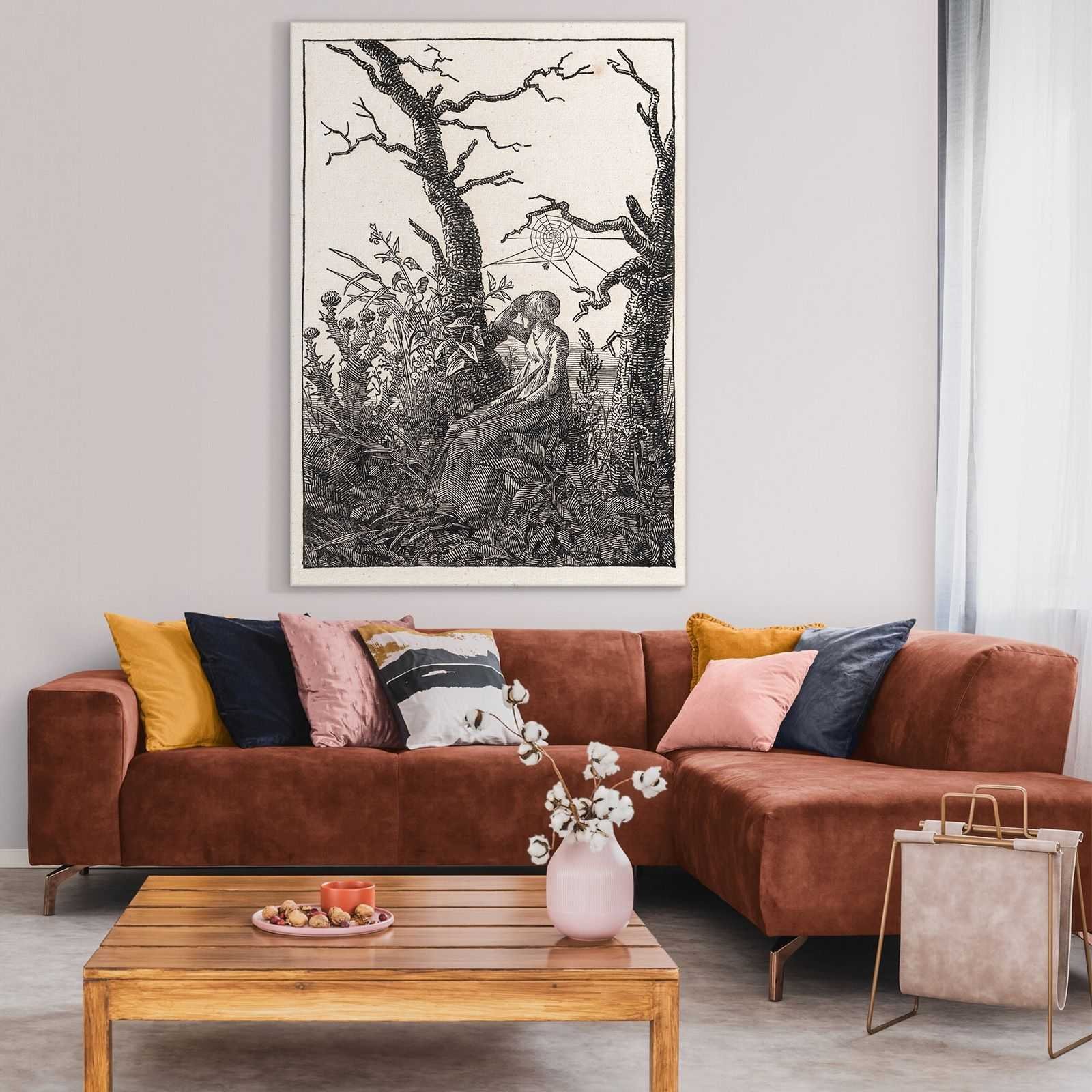 Donna seduta con una tela di ragno Caspar David Friedrich quadro 100x70cm CD16
