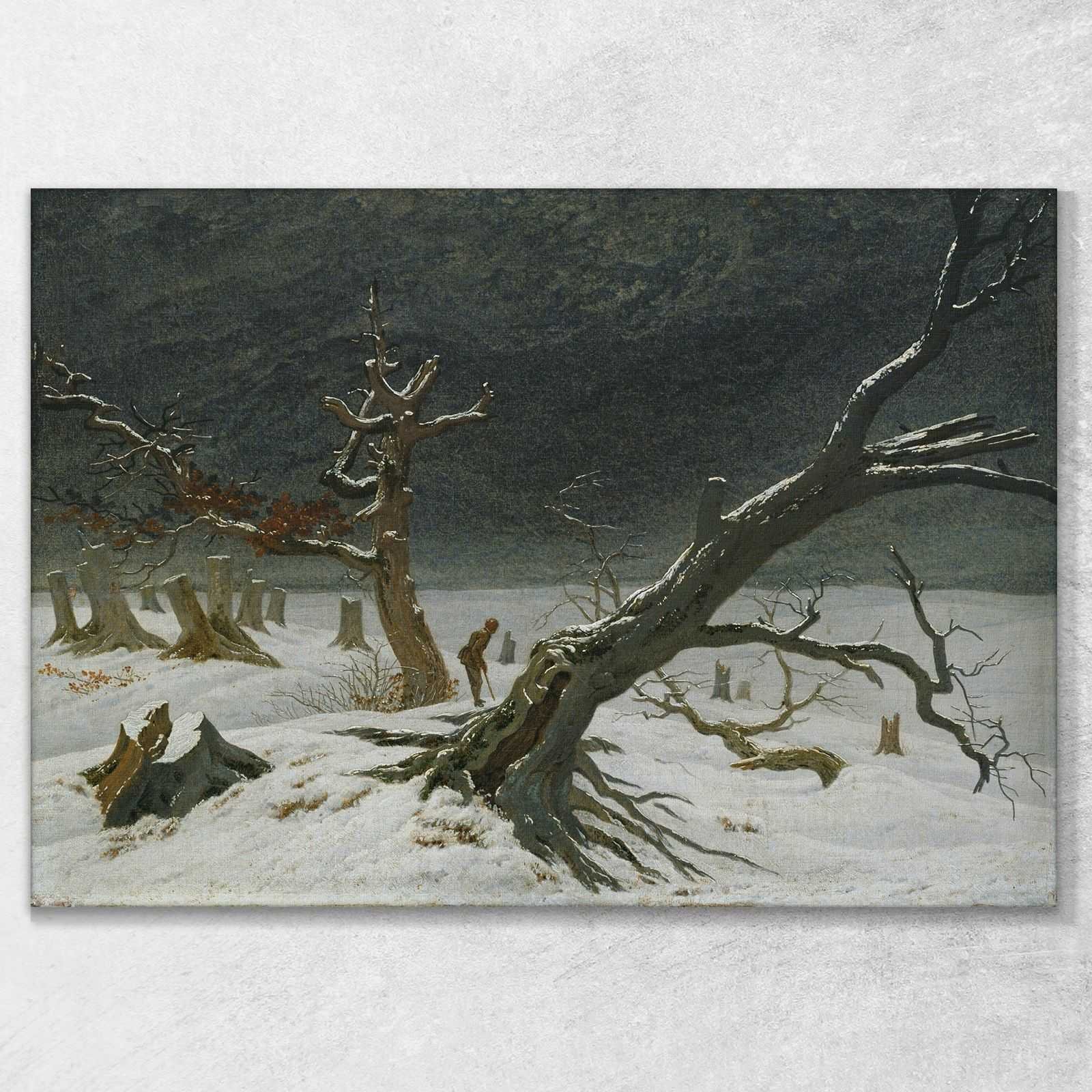 Paesaggio invernale Caspar David Friedrich quadro 100x70cm CD26