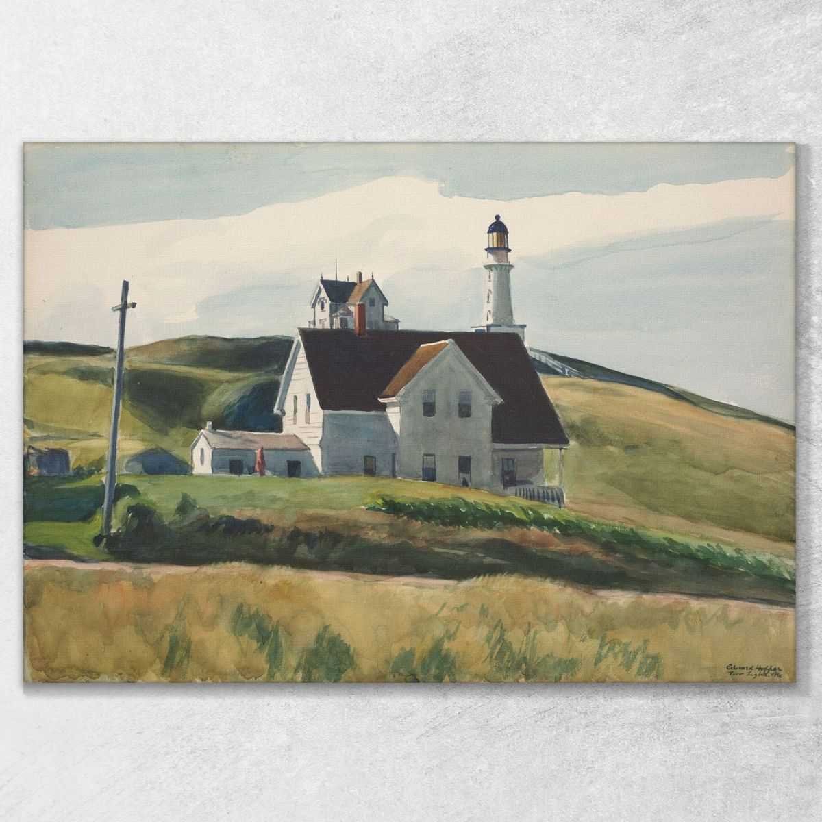 Hill and Houses Cape Elizabeth Maine Edward Hopper quadro 100x70cm EHO20