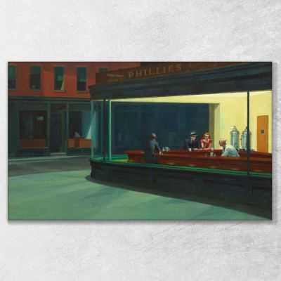 Nighthawks Nottambuli Edward Hopper quadro stampa su tela 100x60cm EHO31