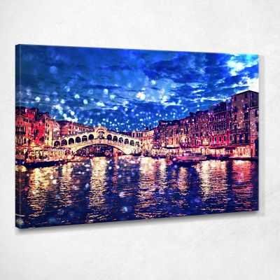 ❤️ Quadro astratto Ponte di Rialto Venezia quadro moderno stampa su tela as13