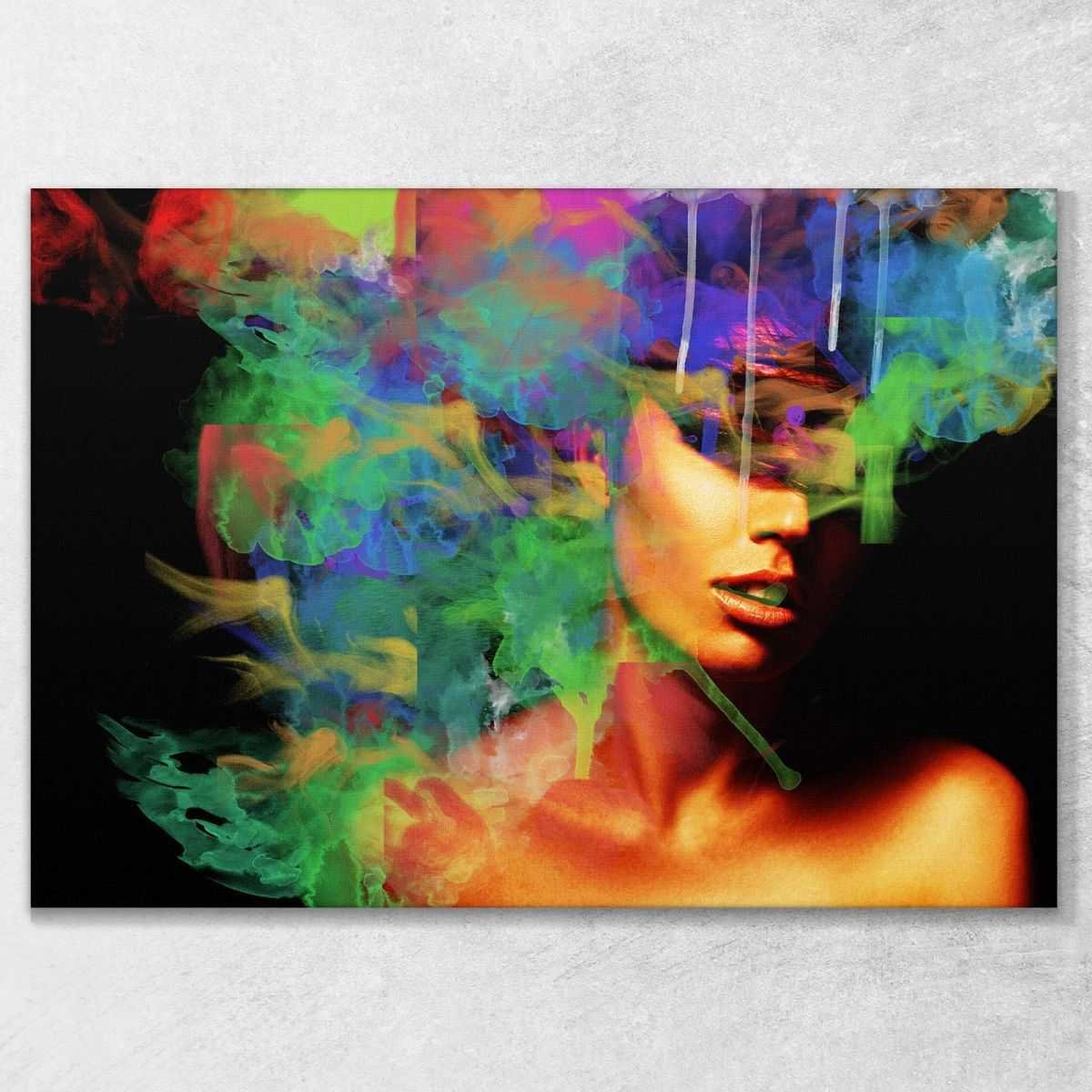 ❤️ Quadro astratto Capelli di donna quadro moderno stampa su tela as19
