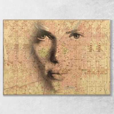 ❤️ Quadro astratto Mappa visiva quadro moderno stampa su tela as24