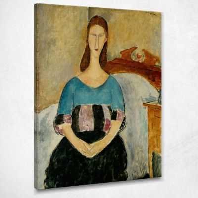 Ritratto di jeanne hebuterne seduta Modigliani Amedeo quadro stampa AMD29
