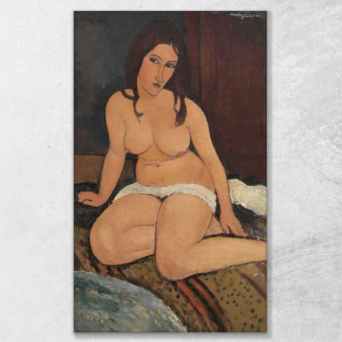 Zittend naakt - nudo seduto Modigliani Amedeo quadro stampa su tela AMD34