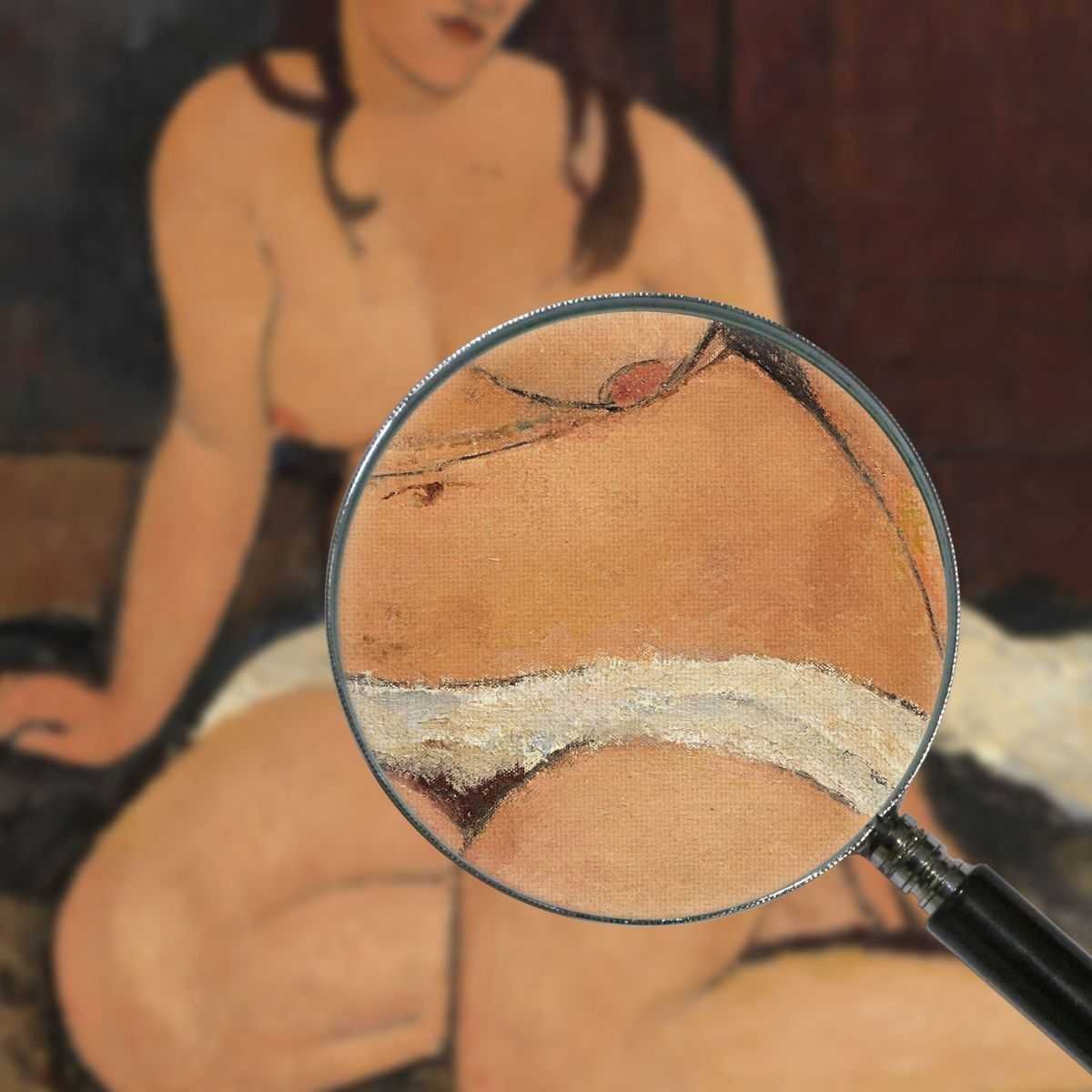 Zittend naakt - nudo seduto Modigliani Amedeo quadro stampa su tela AMD34