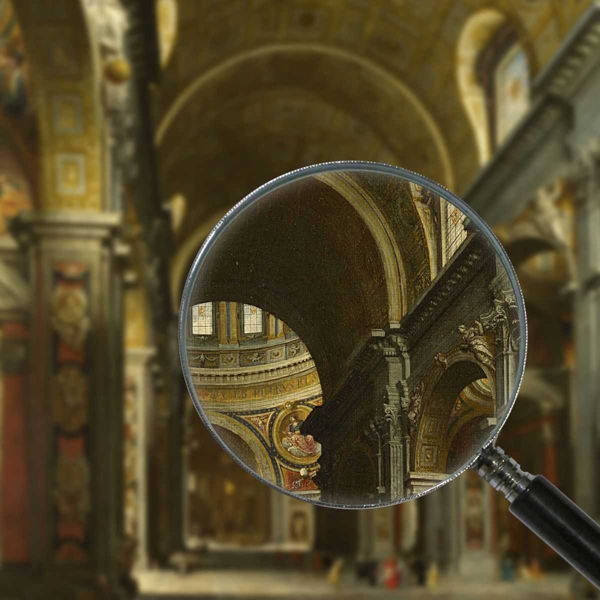 Interno Della Cattedrale Di San Pietro In Roma Vecchio Pannini quadro GPP17
