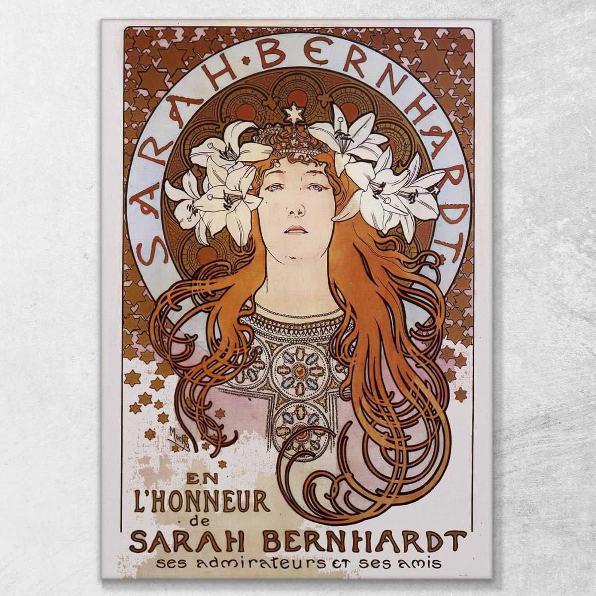 Sarah Bernhardt Mucha Alphonse quadro stampa su tela AMU31