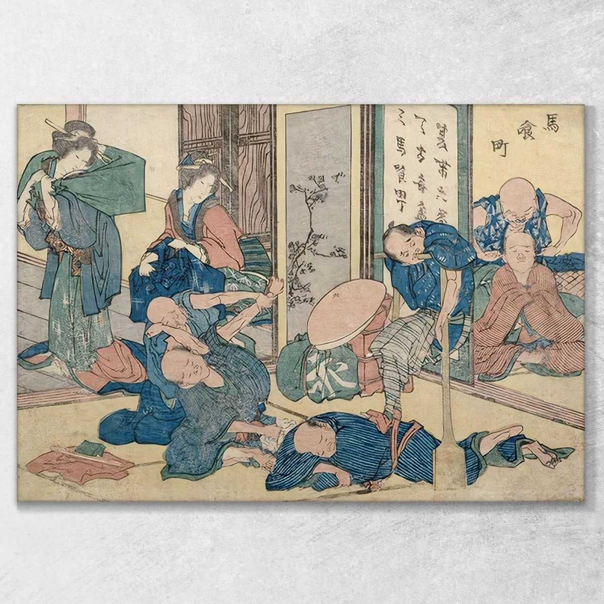 Scene Di Strada Appena Pubblicate Hokusai Katsushika quadro stampa su tela KHK16
