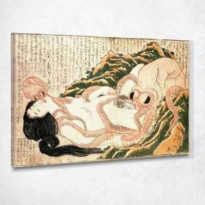 Il Sogno Della Moglie Del Pescatore Hokusai Katsushika quadro su tela KHK20
