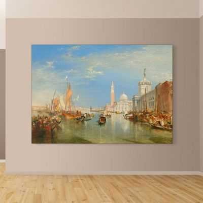 Venezia. La Dogana E San Giorgio Maggiore Turner William quadro su tela WT34