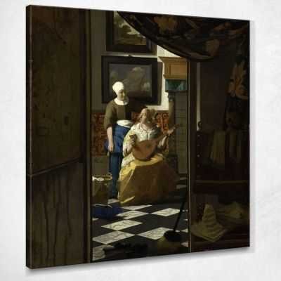 Lettera D'Amore Vermeer Jan quadro stampa su tela JV25