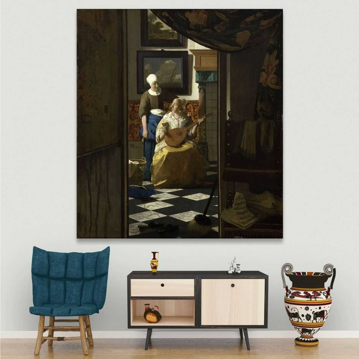 Lettera D'Amore Vermeer Jan quadro stampa su tela JV25