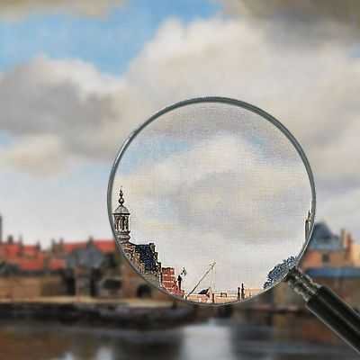 Veduta Di Delft Vermeer Jan quadro stampa su tela JV31