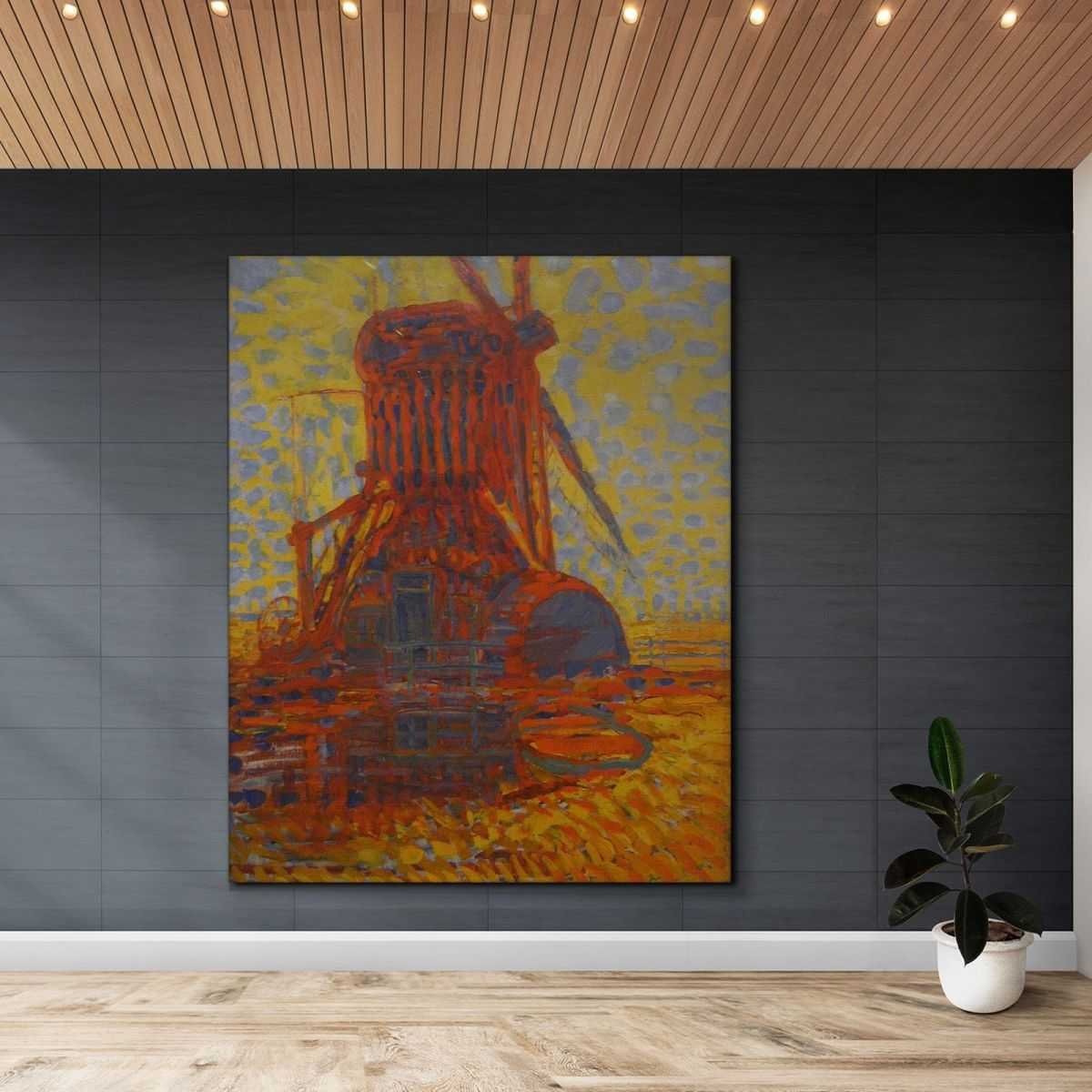 Mulino Alla Luce Del Sole Mondrian Piet quadro stampa su tela PMO31