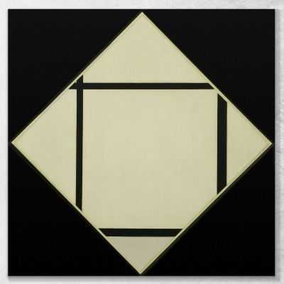 Tableau I Losanga Con Quattro Linee E Grigio Mondrian Piet quadro stampa PMO37