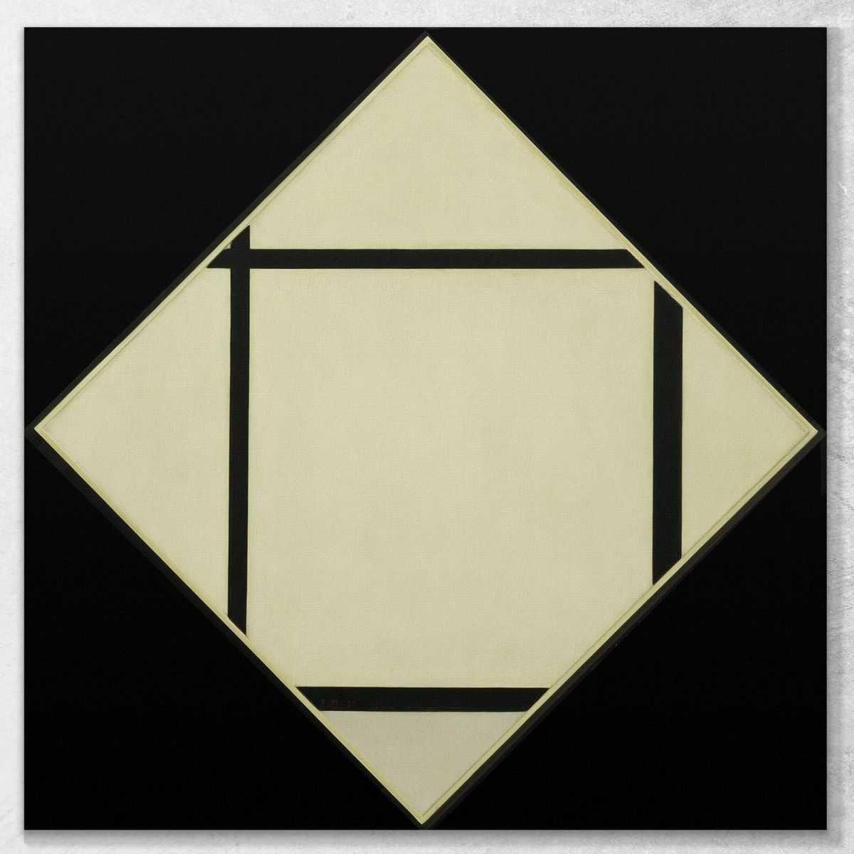 Tableau I Losanga Con Quattro Linee E Grigio Mondrian Piet quadro stampa PMO37
