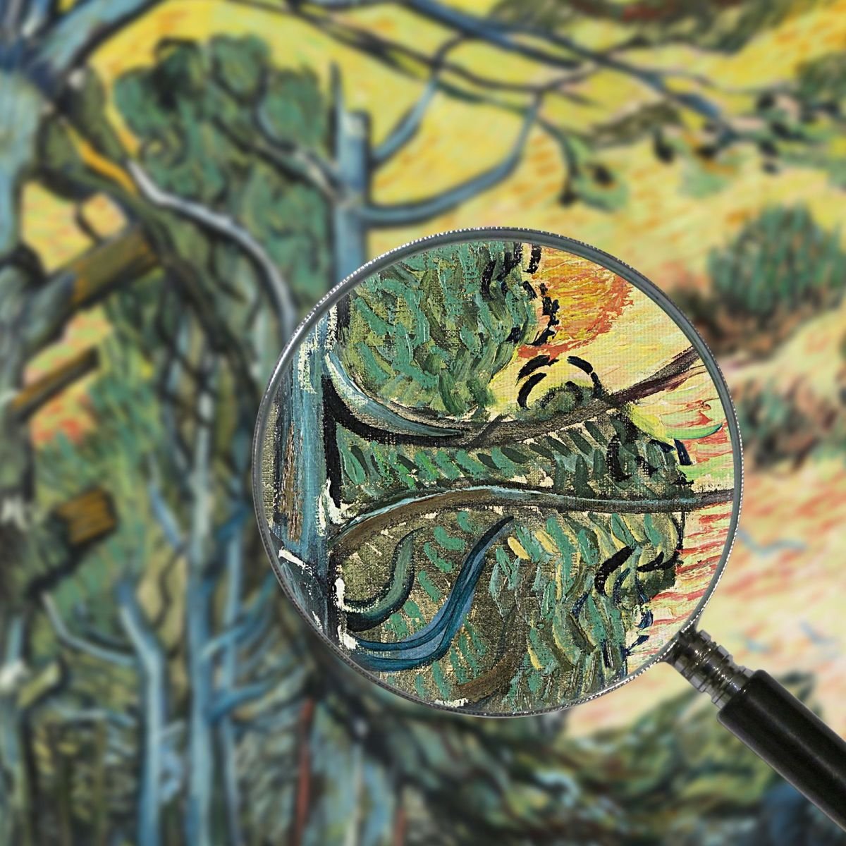 Pini Al Tramonto Van Gogh Vincent quadro stampa su tela vvg68