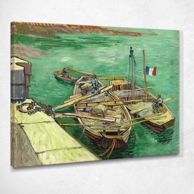 Molo Con Uomini Che Scaricano Chiatte Di Sabbia Van Gogh Vincent quadro vvg109