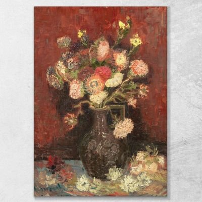 Vaso Con Astri Cinesi E Gladioli Van Gogh Vincent quadro stampa su tela vvg180