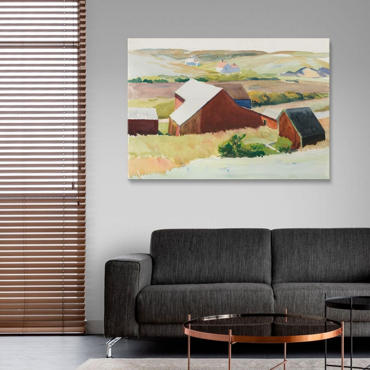 ️ Cobb'S Barns And Distant Houses Hopper Edward quadro stampa su tela
