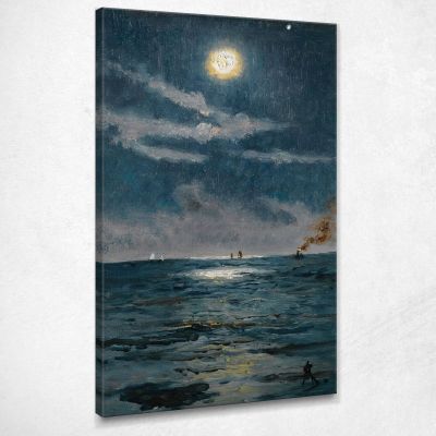 Una Scena Marina Tranquilla Al Chiaro Di Luna Alfred Stevens stal1 quadro stampa su tela
