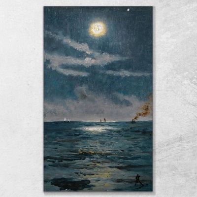 Una Scena Marina Tranquilla Al Chiaro Di Luna Alfred Stevens, stal1 quadro stampa su tela