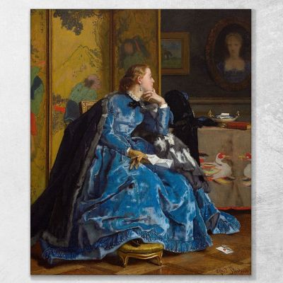 Una Duchessa Il Vestito Blu Alfred Stevens, stal2 quadro stampa su tela