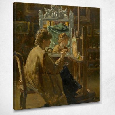 Artista Nel Suo Studio Alfred Stevens stal10 quadro stampa su tela