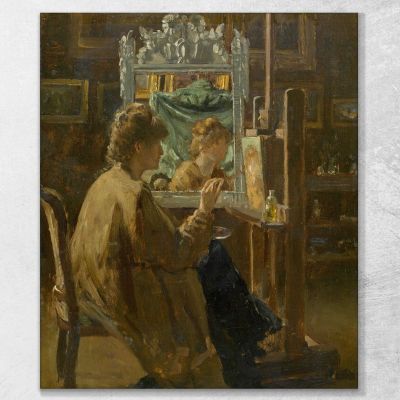 Artista Nel Suo Studio Alfred Stevens, stal10 quadro stampa su tela