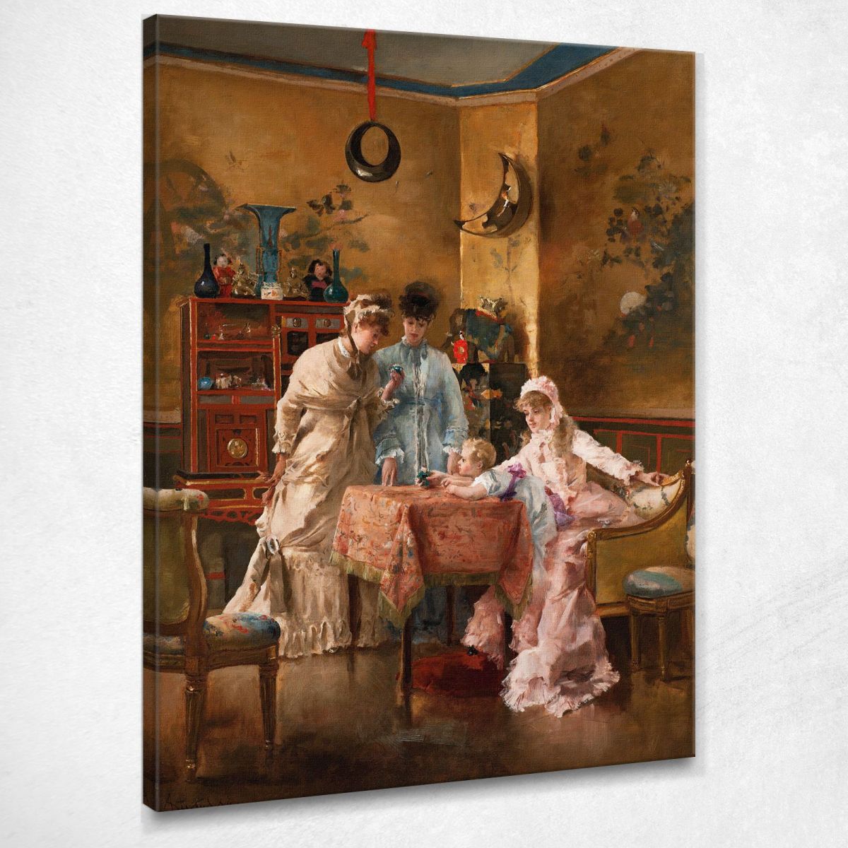 I Visitatori Alfred Stevens quadro stampa su tela, image size:1200x1200