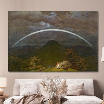 Paysage De Montagne Avec Arc-En-Ciel Vers 1809-1810 Caspar David Friedrich, cdf20 tableau impression sur toile