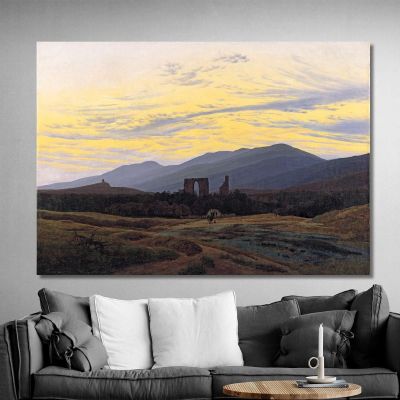 Rovina Di Eldena Nei Monti Dei Giganti Caspar David Friedrich, cdf27 quadro stampa su tela