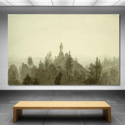 Statue De La Madone Dans Les Montagnes Caspar David Friedrich, cdf30 tableau impression sur toile