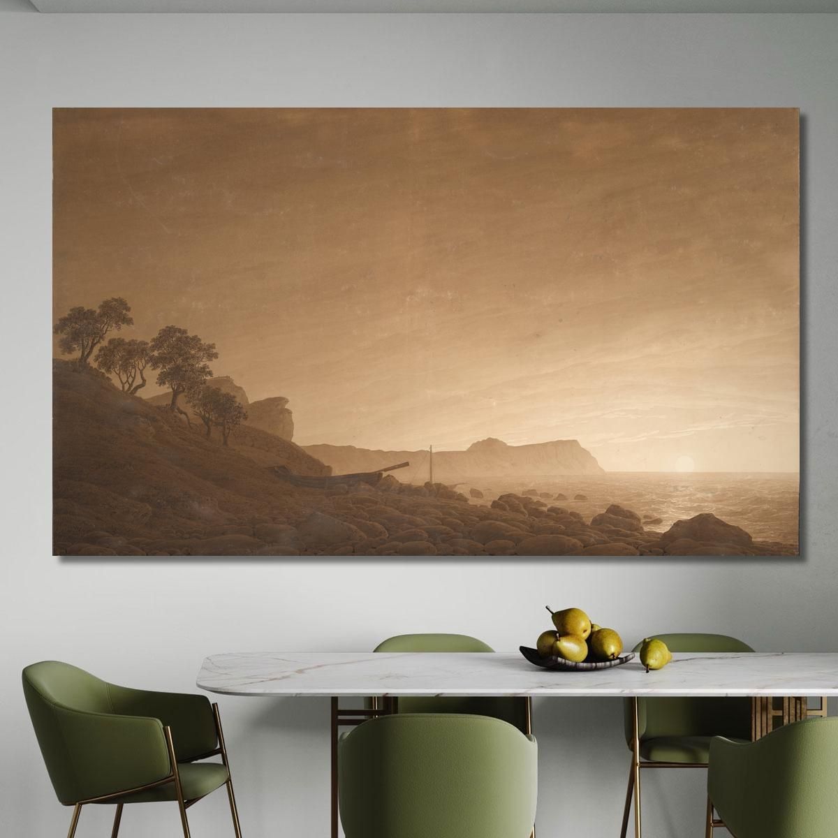 Veduta Di Arkona Con La Luna Nascente Caspar David Friedrich cdf42 quadro stampa su tela