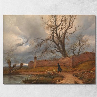Vagabondo Nella Tempesta Caspar David Friedrich cdf44 quadro stampa su tela