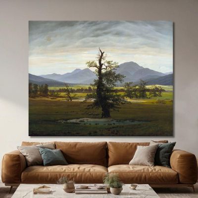 Village Landscape In Morning Light The Lone Tree 1822 Caspar David Friedrich cdf43 canvas print 