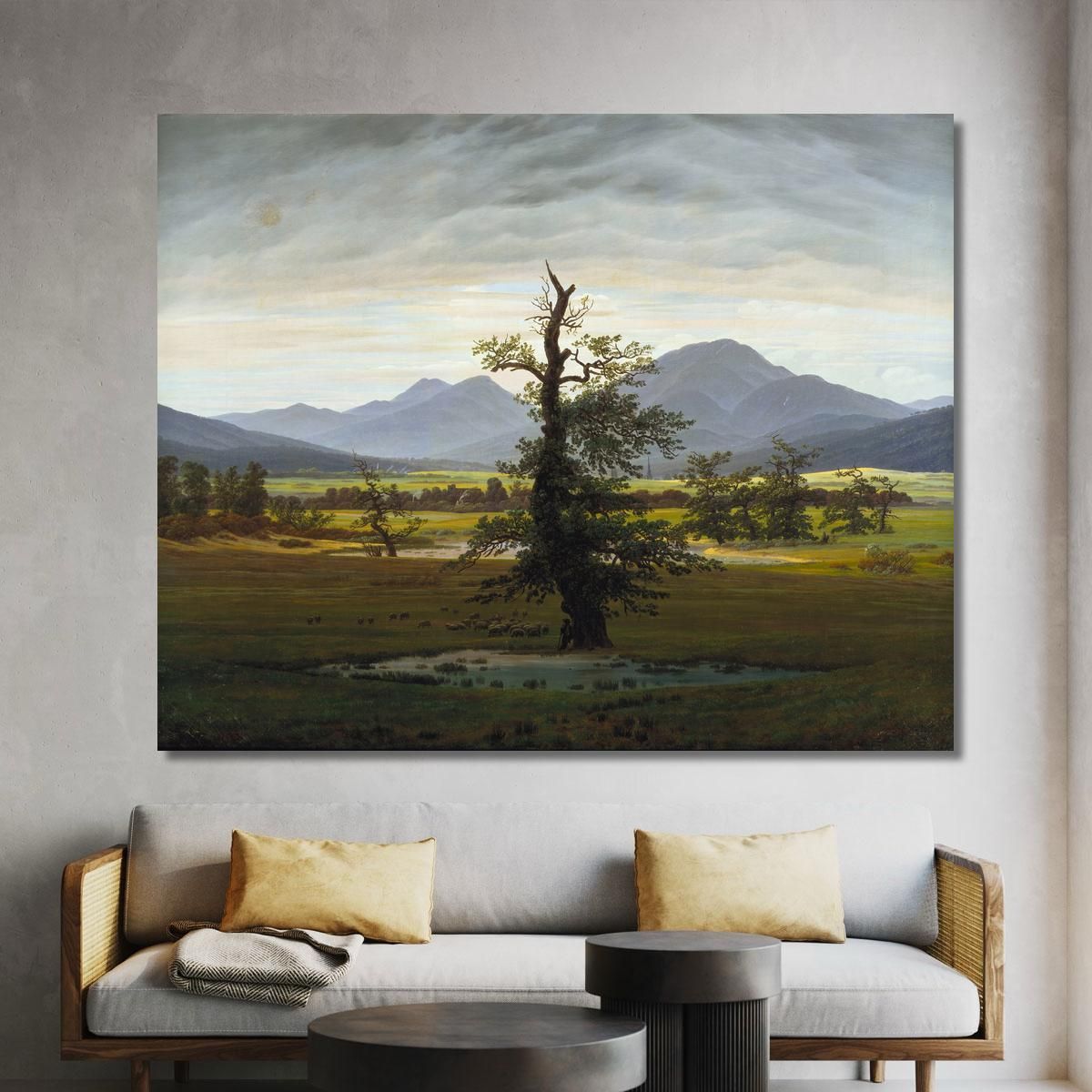 Village Landscape In Morning Light The Lone Tree 1822 Caspar David Friedrich cdf43 canvas print 